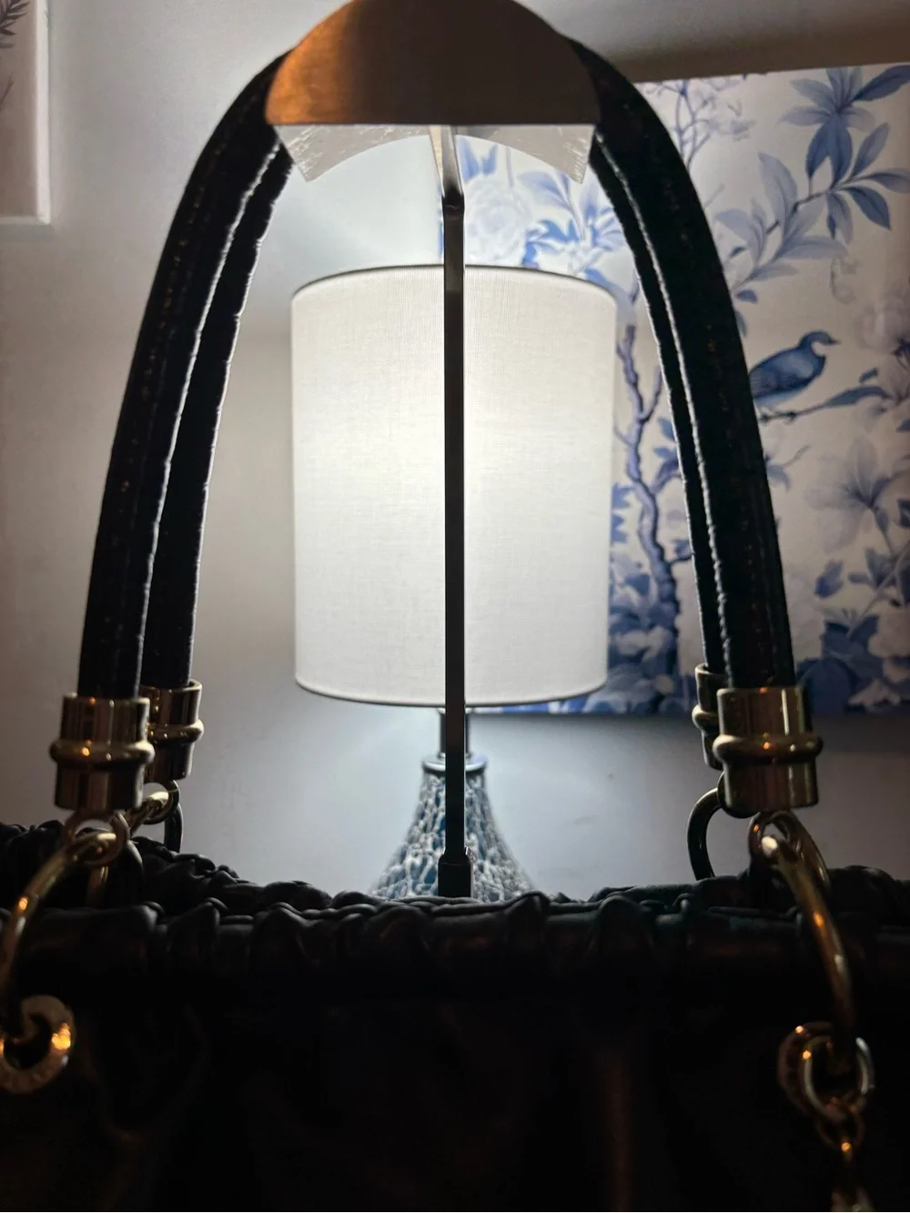 Authentic Stella McCartney Noma Soft Drawstring Shopper Tote Black/Gold Hardware